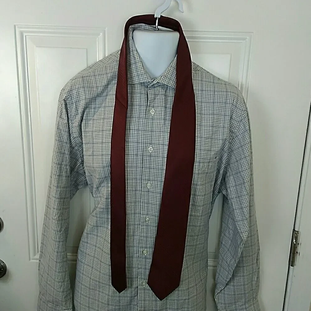 (3/$20) Stafford tailored culture burgundy tie